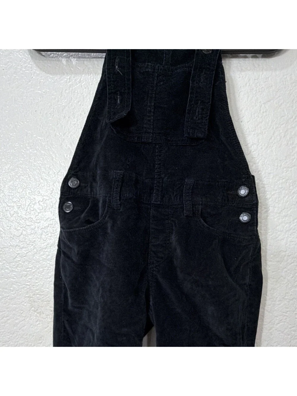 Old Navy Girls Black Denim Overalls Size 8 Adjustable Straps Casual Kids